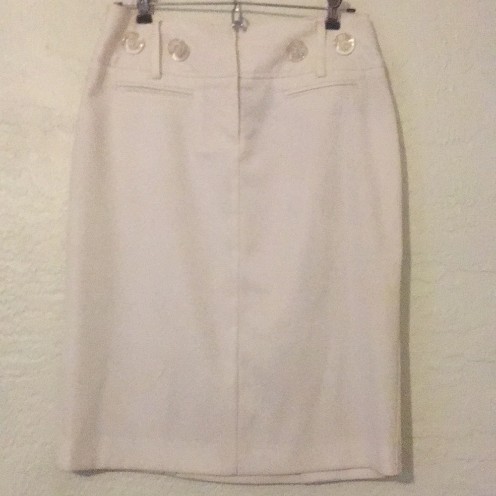 Off white shimmer pencil skirt